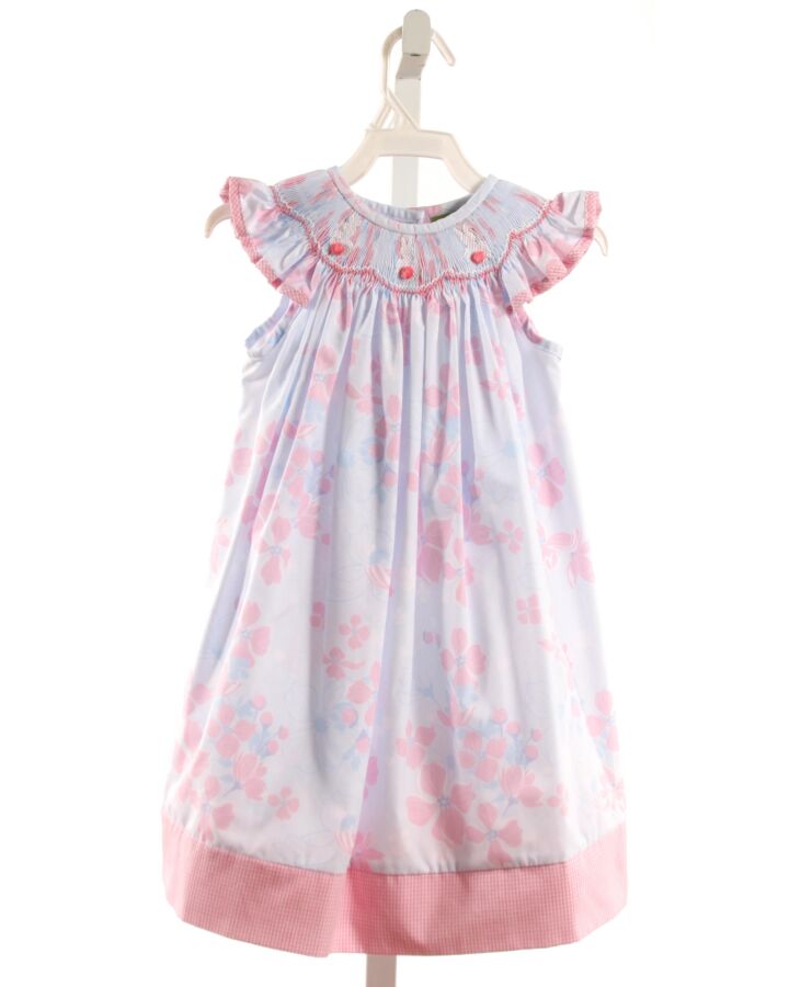 CLASSIC WHIMSY  LT PINK  FLORAL SMOCKED DRESS