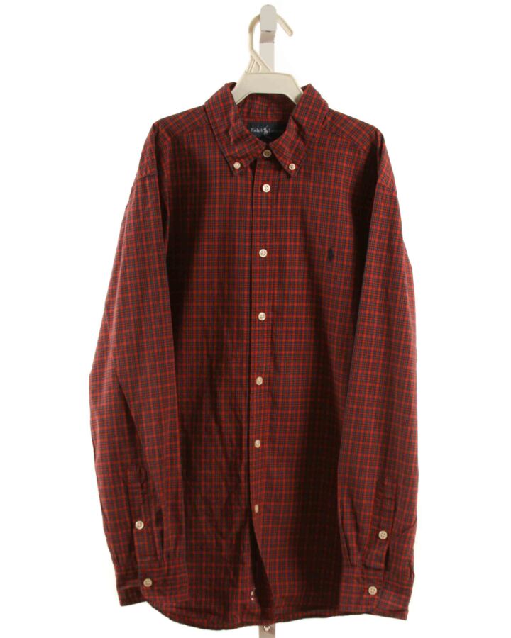RALPH LAUREN  RED  PLAID  DRESS SHIRT