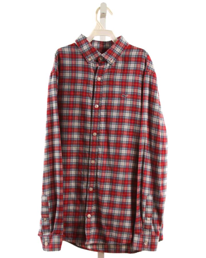 VINEYARD VINES  RED FLANNEL PLAID  DRESS SHIRT