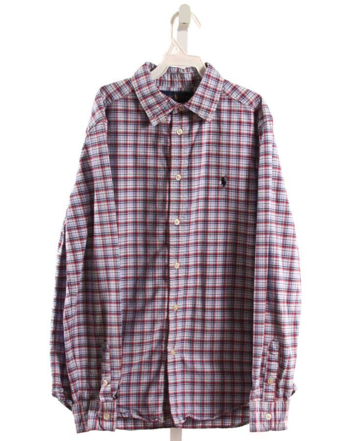 RALPH LAUREN  BLUE  PLAID  DRESS SHIRT
