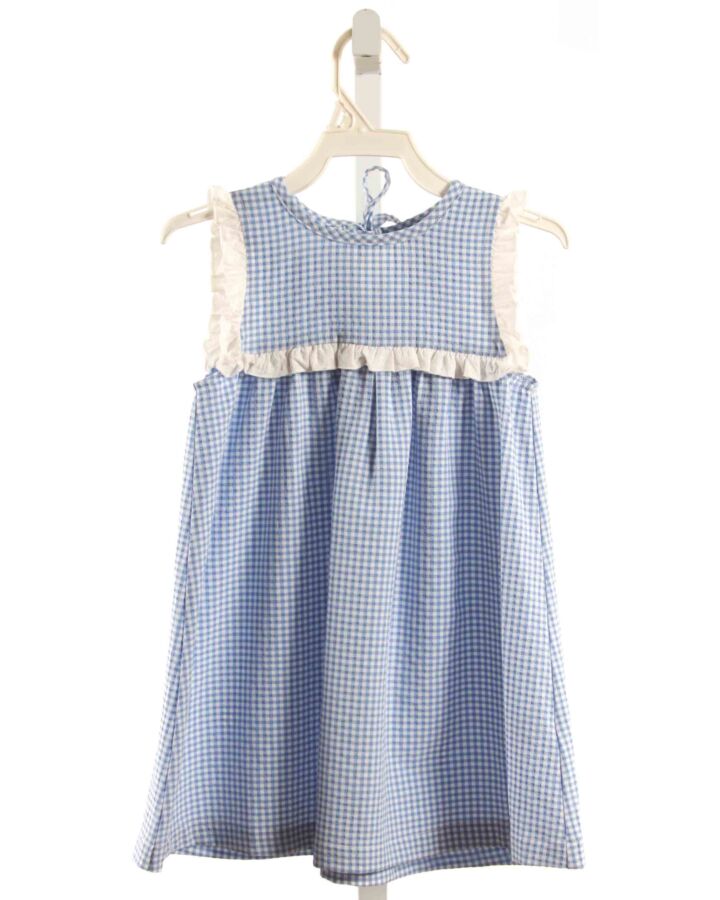 SUNSHINE SMOCKS  BLUE SEERSUCKER GINGHAM  DRESS