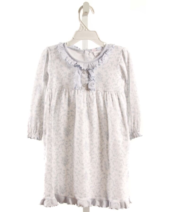 BABY BLISS  WHITE KNIT FLORAL  LOUNGEWEAR WITH RUFFLE