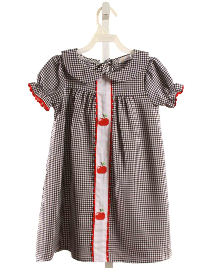 SUNSHINE SMOCK  NAVY  GINGHAM  DRESS WITH RIC RAC