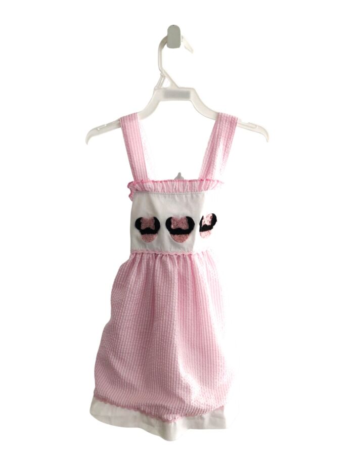 ABBY EVIE  PINK SEERSUCKER STRIPED  DRESS
