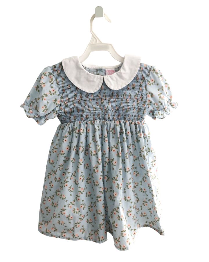 STITCHY FISH  BLUE  FLORAL SMOCKED DRESS