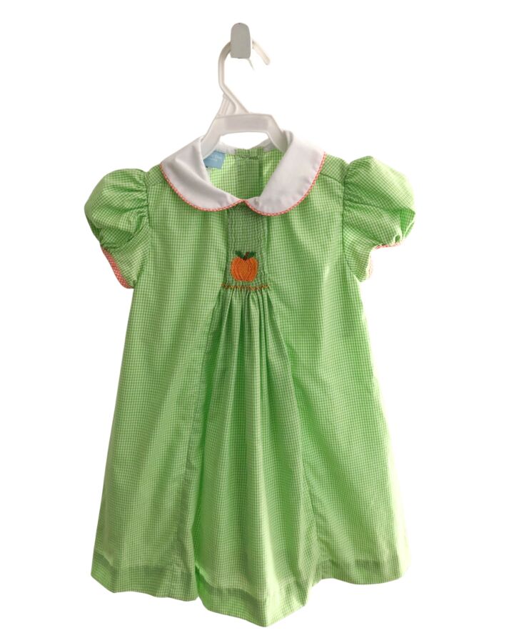 CHARMING LITTLE ONE  GREEN  GINGHAM SMOCKED DRESS