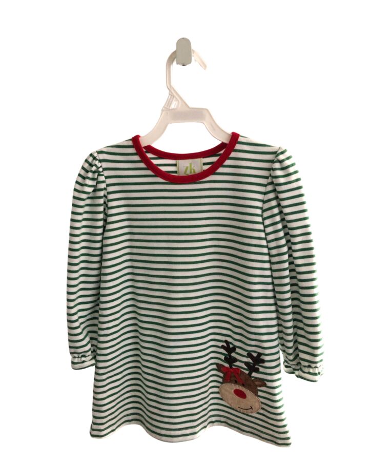 ZUCCINI  GREEN  STRIPED  KNIT DRESS