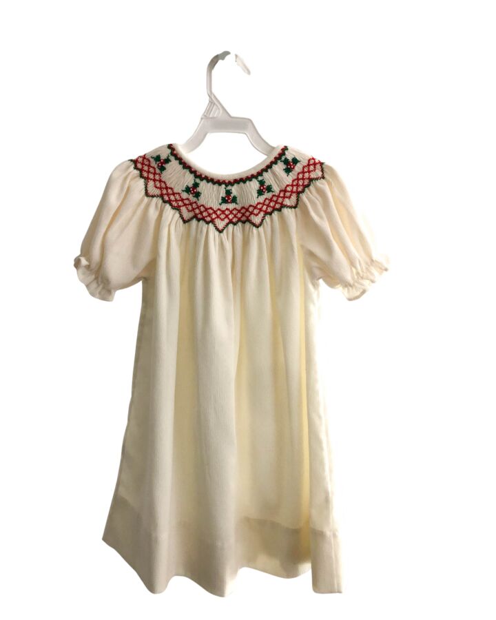 SWEET DREAMS  WHITE CORDUROY  SMOCKED DRESS