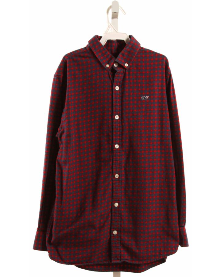 VINEYARD VINES  RED FLANNEL PLAID  DRESS SHIRT