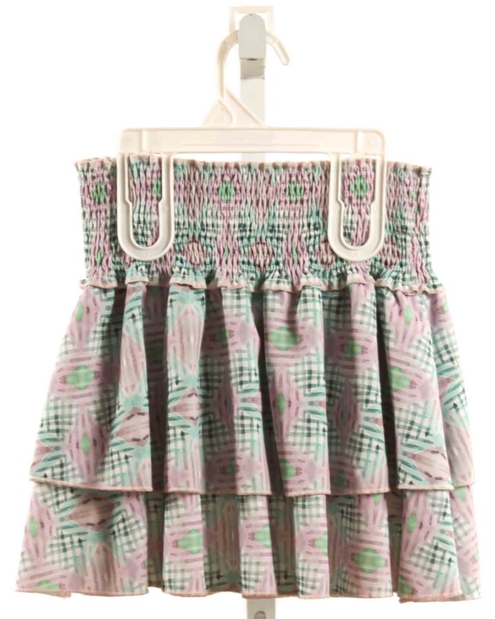 PLEAT.  PURPLE   PRINTED DESIGN SKIRT