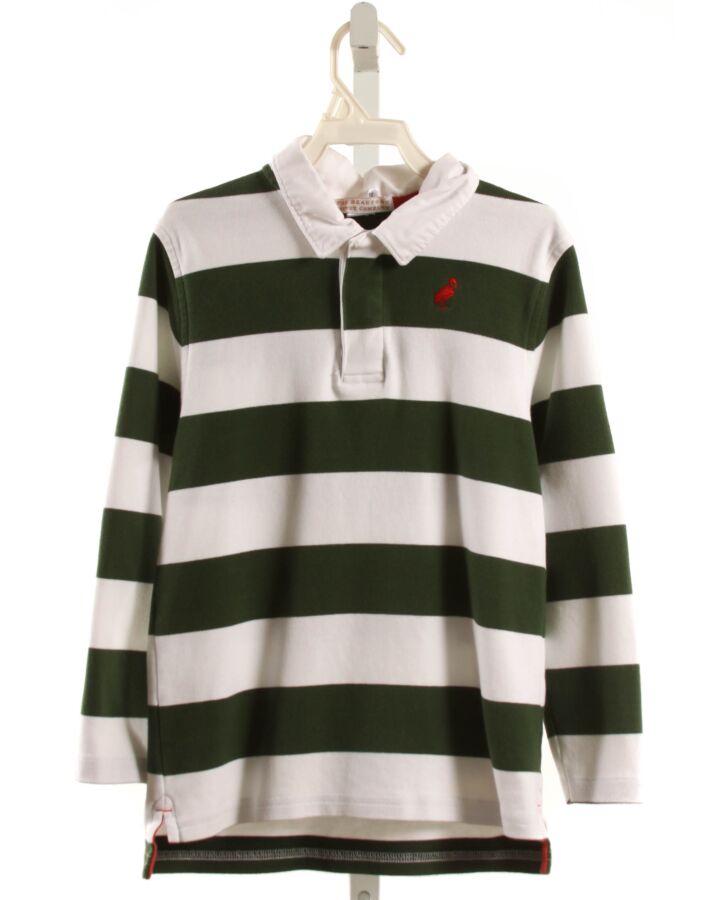 THE BEAUFORT BONNET COMPANY  GREEN  STRIPED  KNIT LS SHIRT