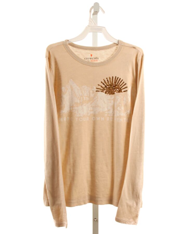 CREWCUTS  IVORY  PRINT  KNIT LS SHIRT WITH SEQUINS