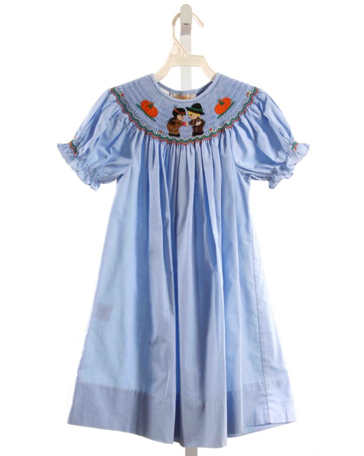 ROSALINA  BLUE   SMOCKED DRESS