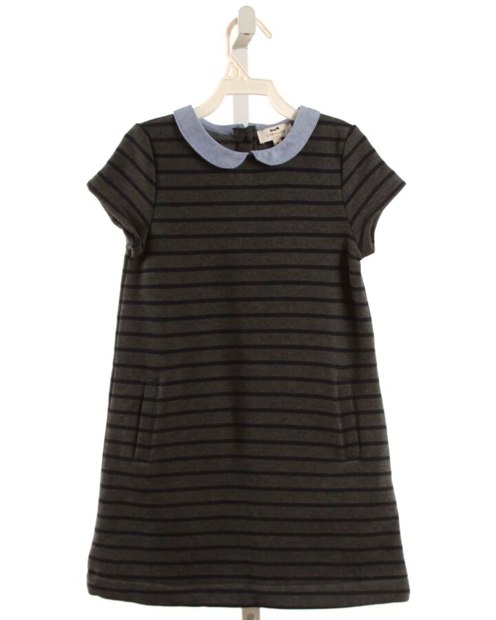 CYRILLUS  GRAY  STRIPED  KNIT DRESS