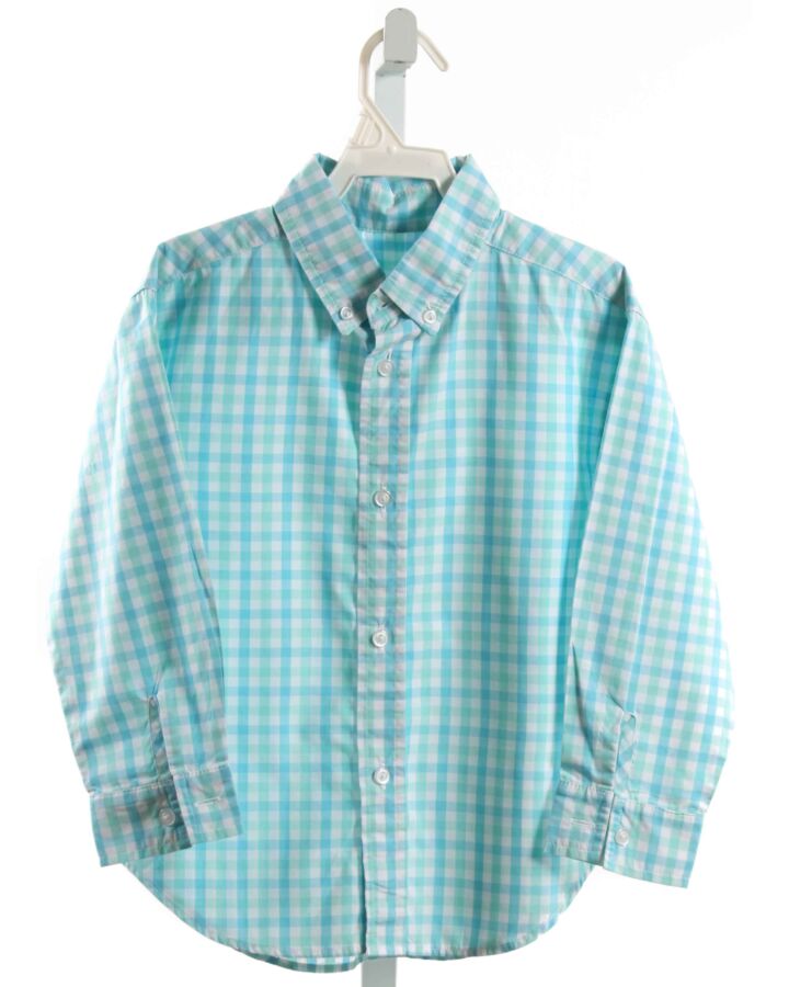 KELLY'S KIDS  AQUA  GINGHAM  DRESS SHIRT