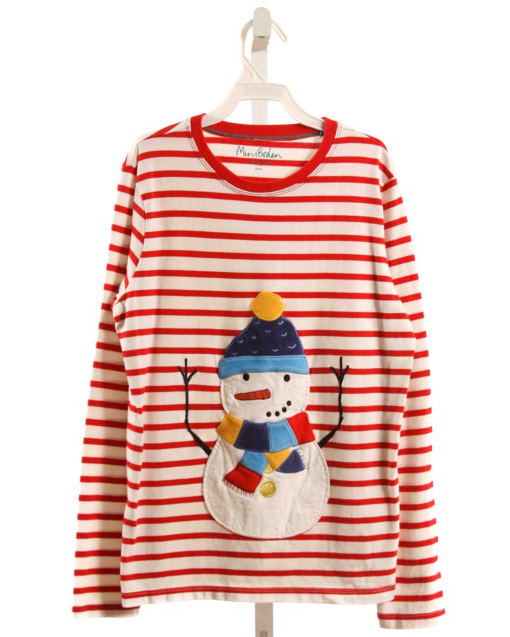 MINI BODEN  RED  STRIPED APPLIQUED KNIT LS SHIRT