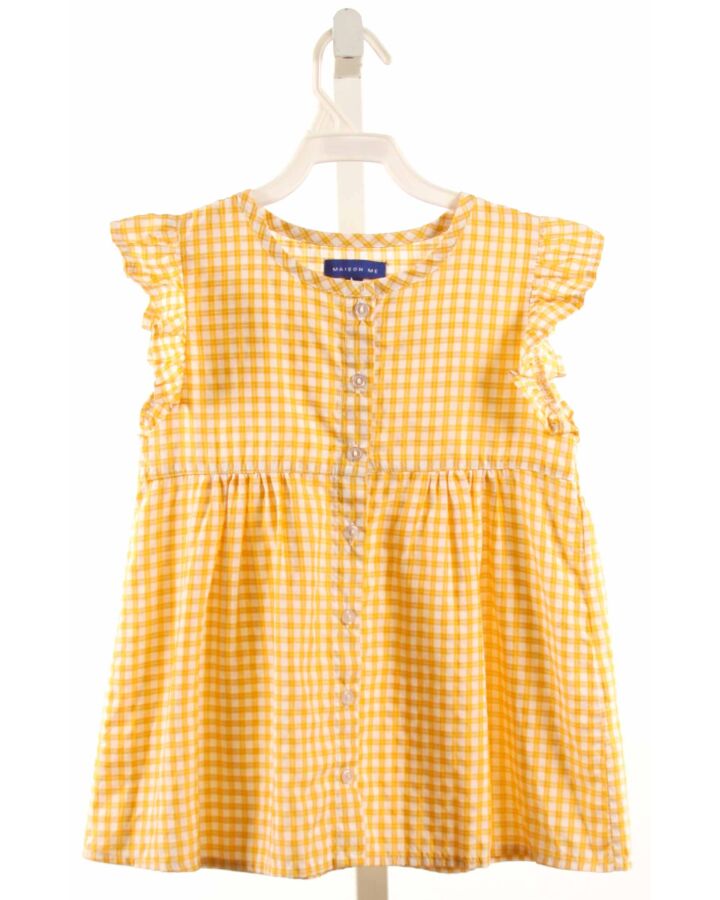 MAISON ME  YELLOW  WINDOWPANE  SLEEVELESS SHIRT