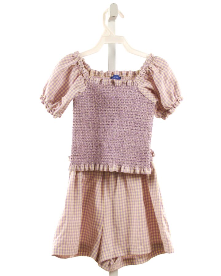 MAISON ME  PURPLE  GINGHAM SMOCKED 2-PIECE OUTFIT