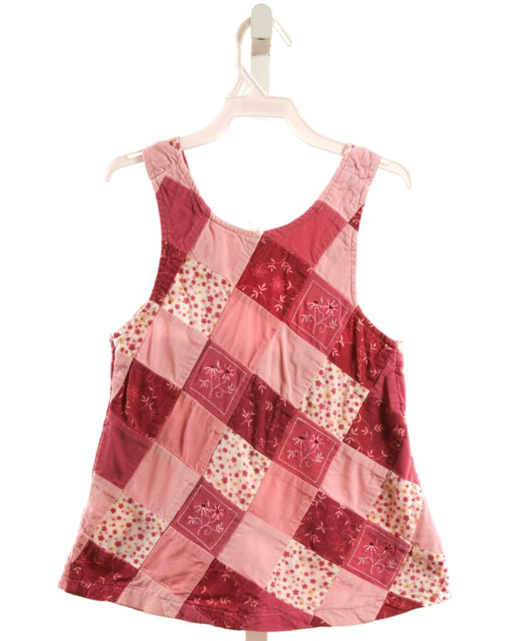 B.T. KIDS  PINK CORDUROY FLORAL EMBROIDERED DRESS
