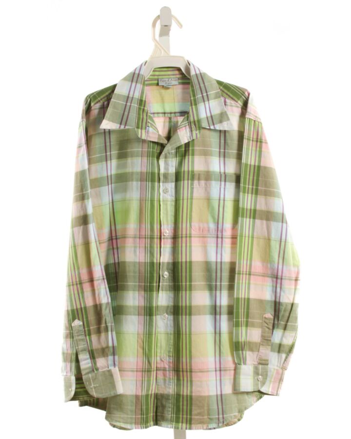 PAPO D'ANJO  GREEN  PLAID  DRESS SHIRT