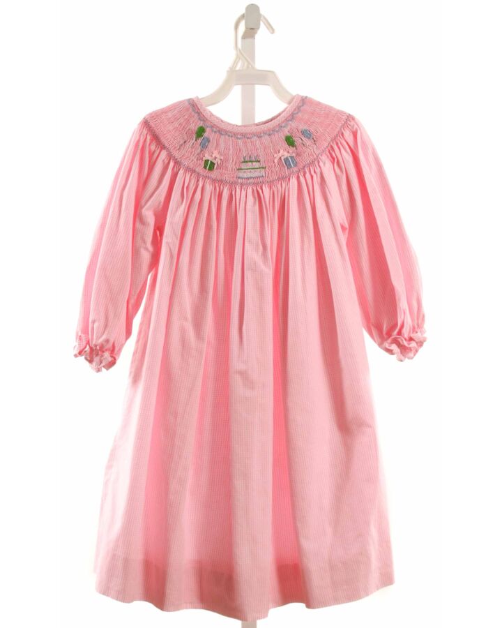 SMOCKED THREADS CECIL & LOU  PINK  GINGHAM SMOCKED DRESS