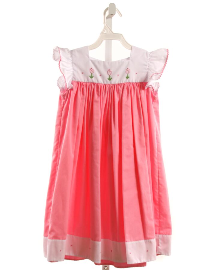 THE PROPER PEONY  PINK  FLORAL EMBROIDERED DRESS WITH RIC RAC