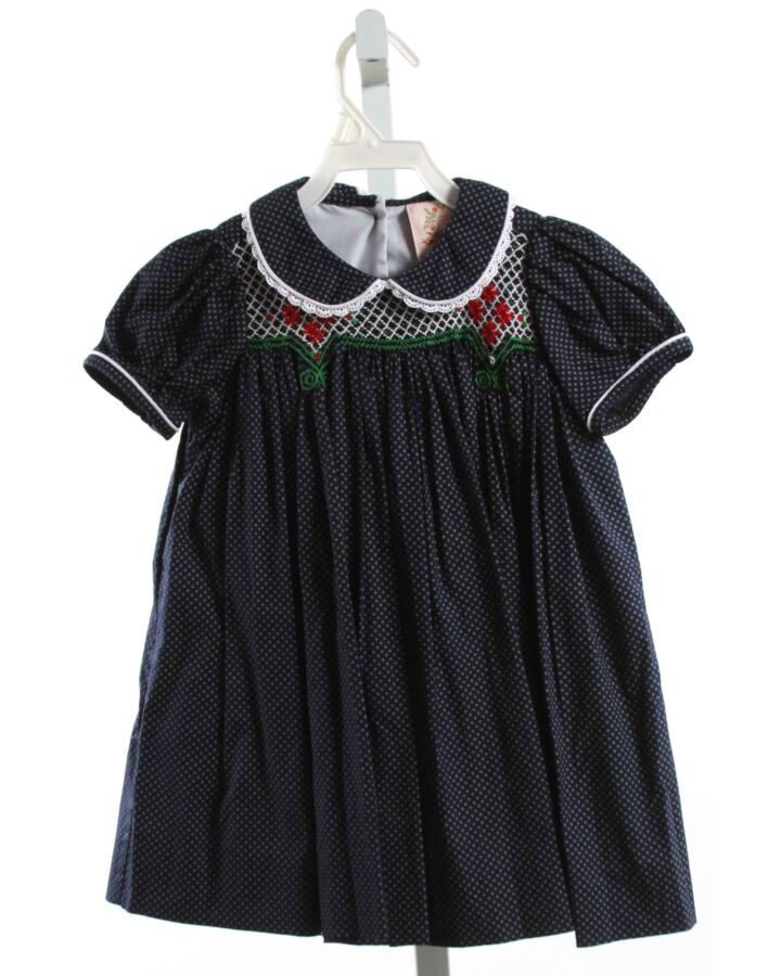 FRANCES ROSE  NAVY   EMBROIDERED DRESS