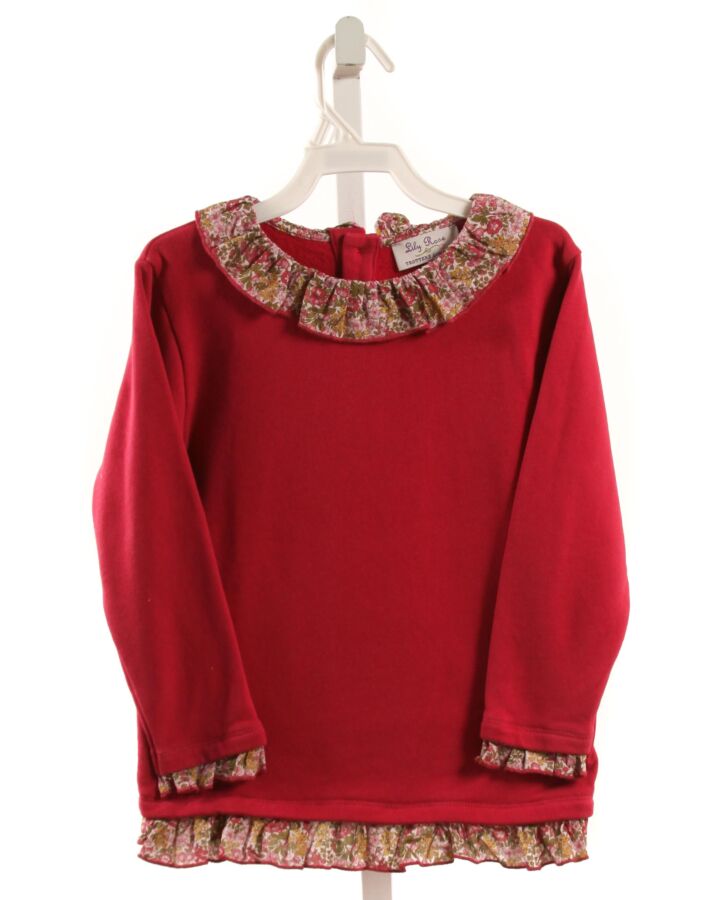 LILY ROSE  HOT PINK  FLORAL  SWEATER WITH RUFFLE
