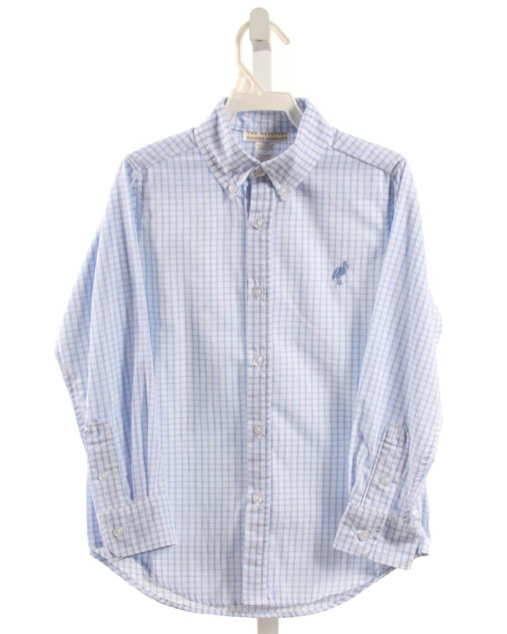 THE BEAUFORT BONNET COMPANY  LT BLUE  WINDOWPANE  DRESS SHIRT