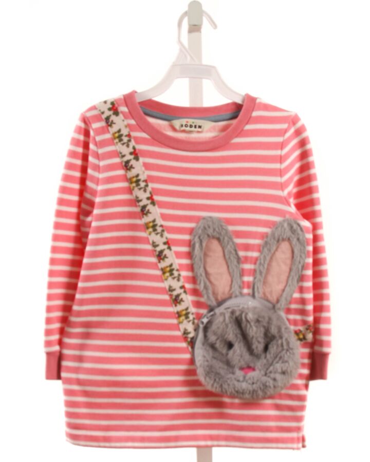 MINI BODEN  PINK  STRIPED APPLIQUED PULLOVER
