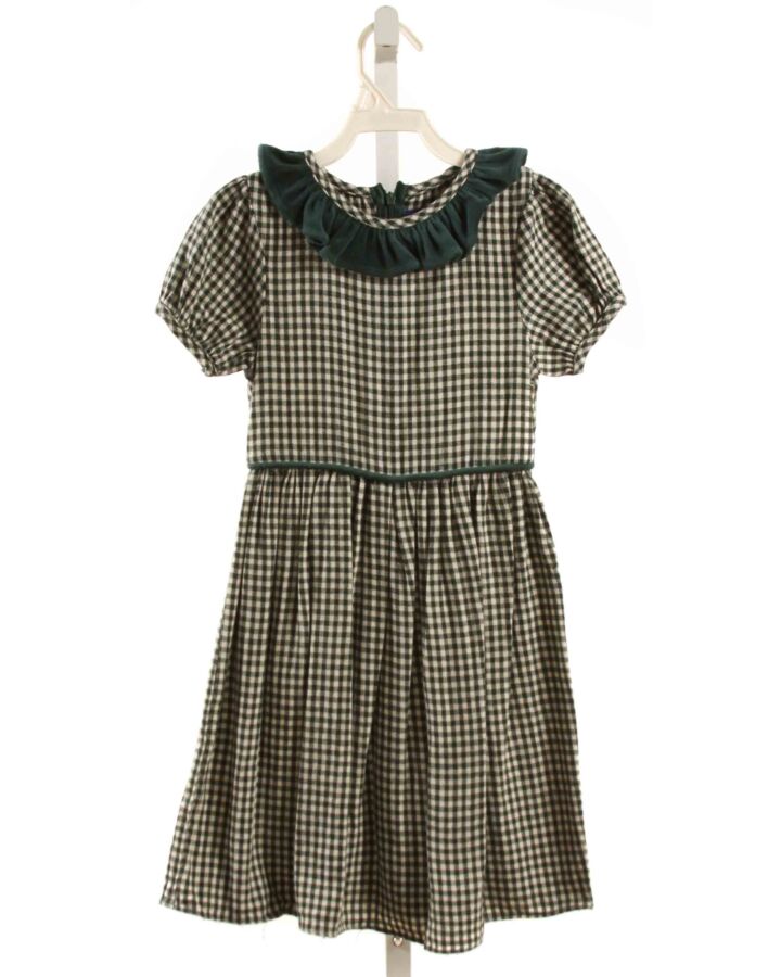 MAISON ME  GREEN  GINGHAM  DRESS WITH RUFFLE