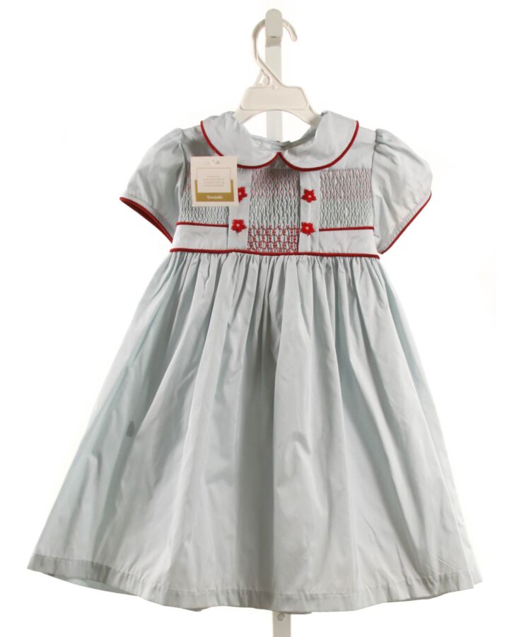 DONDOLO  LT BLUE   SMOCKED DRESS