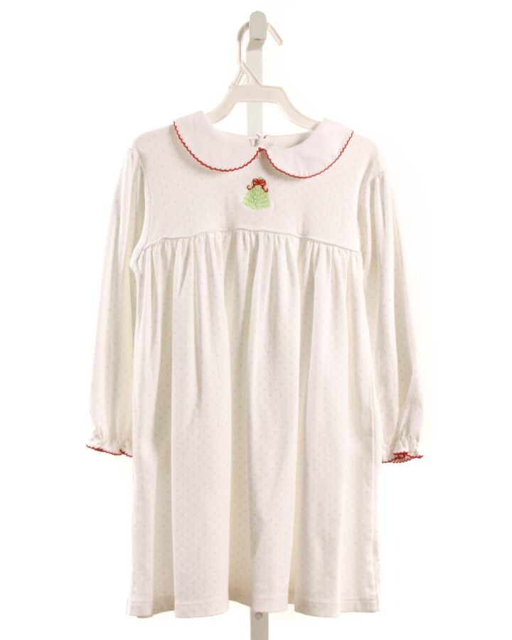 EYELET & IVY  LT GREEN  POLKA DOT EMBROIDERED KNIT DRESS WITH PICOT STITCHING