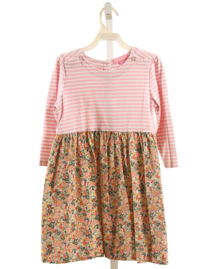 BISBY BY LITTLE ENGLISH  PINK  STRIPED PRINTED DESIGN KNIT DRESS