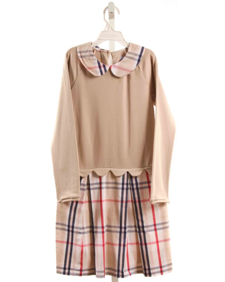 BELLA BLISS  BROWN  PLAID  KNIT DRESS