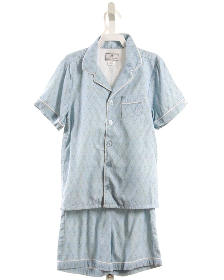 PETITE PLUME  BLUE KNIT  PRINTED DESIGN LOUNGEWEAR