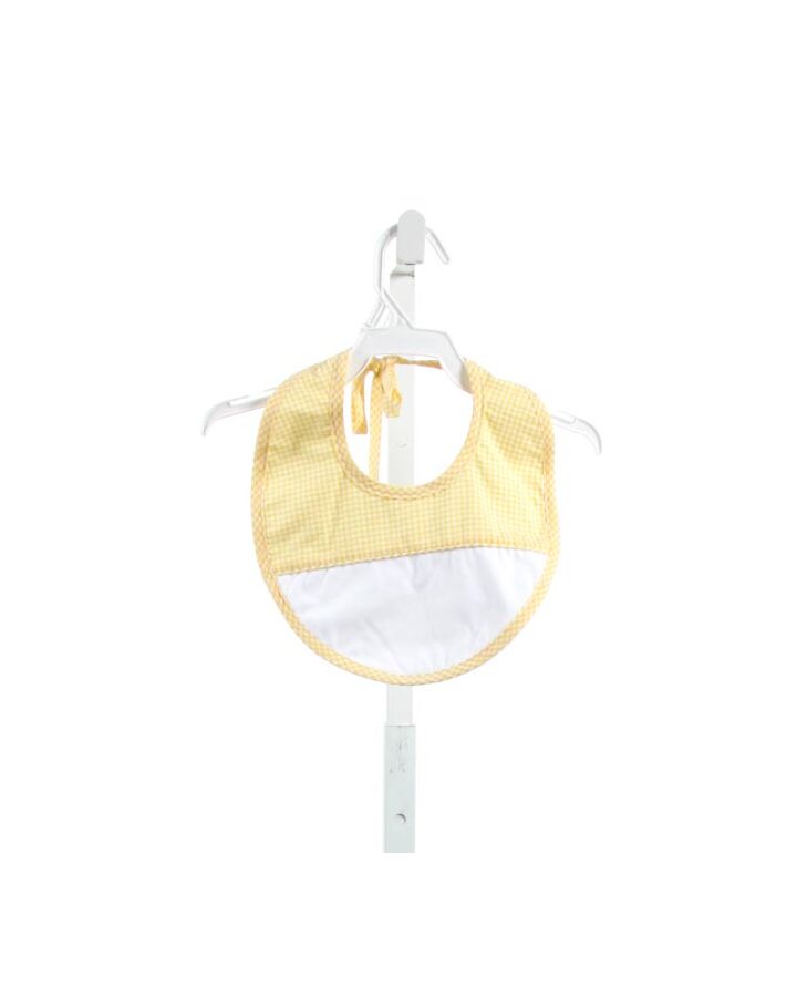 WISH UPON A STAR  PALE YELLOW SEERSUCKER GINGHAM  BIB 