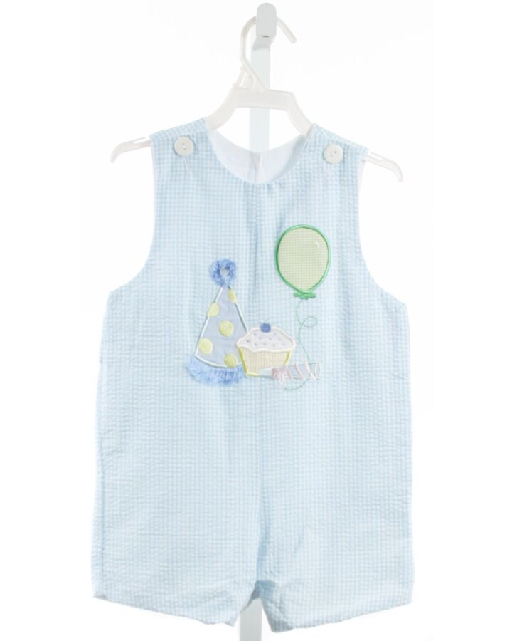 WISH UPON A STAR  BLUE SEERSUCKER GINGHAM  JON JON/ SHORTALL