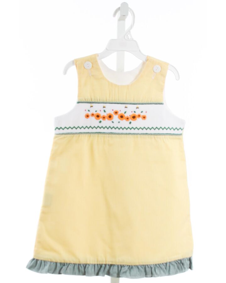 WISH UPON A STAR  YELLOW  GINGHAM SMOCKED DRESS WITH RUFFLE