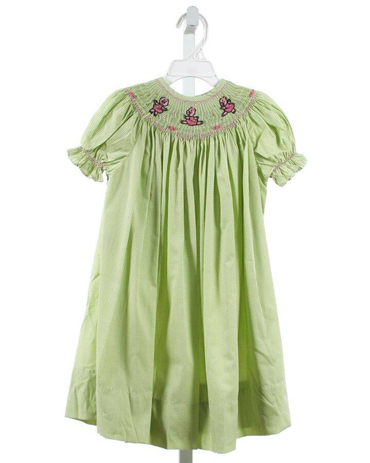 WISH UPON A STAR  GREEN  GINGHAM SMOCKED DRESS