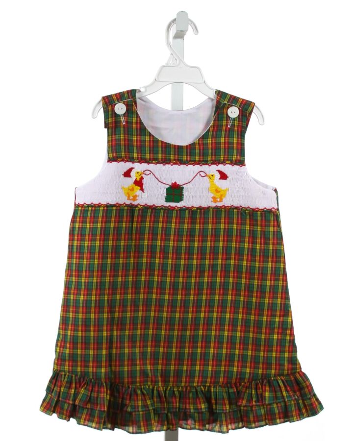 WISH UPON A STAR  MULTI-COLOR  PLAID SMOCKED DRESS