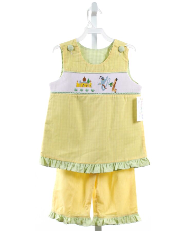 WISH UPON A STAR  YELLOW  GINGHAM SMOCKED 2-PIECE OUTFIT