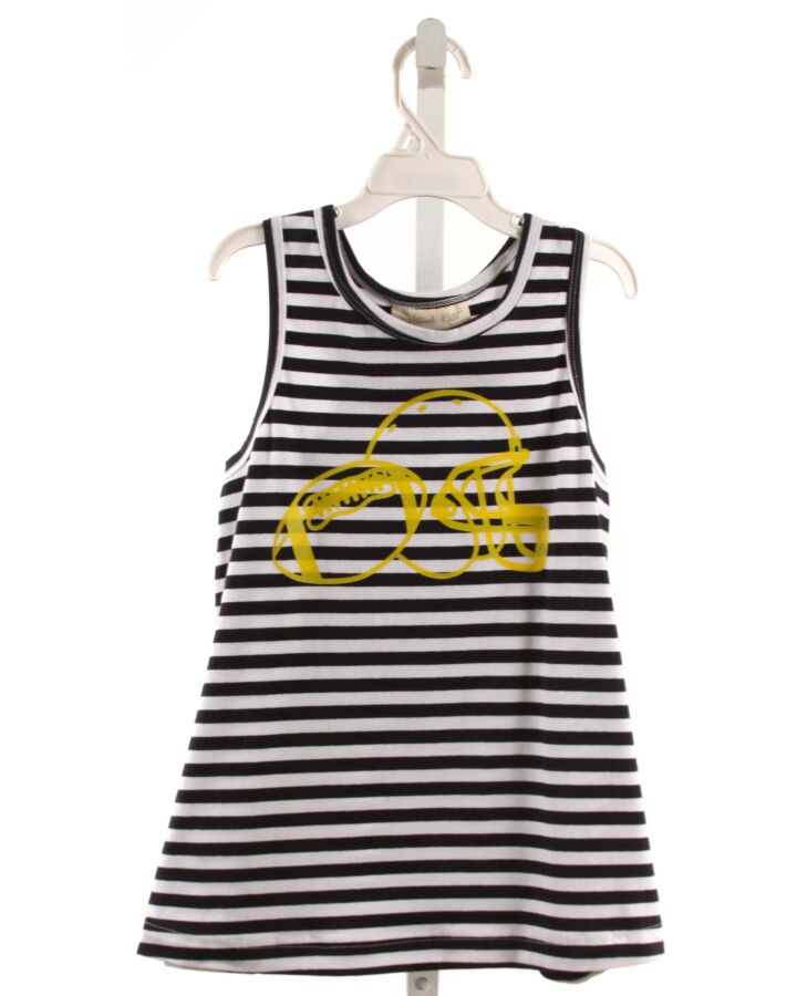 HANNAH KATE  BLACK  STRIPED PRINTED DESIGN KNIT TANK