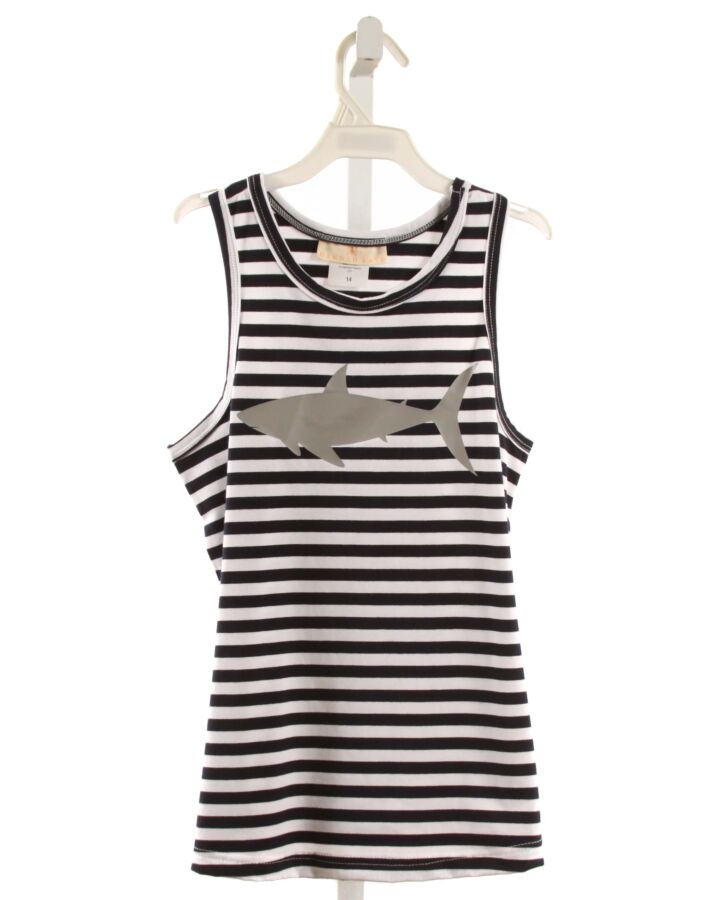 HANNAH KATE  NAVY  STRIPED PRINTED DESIGN KNIT TANK