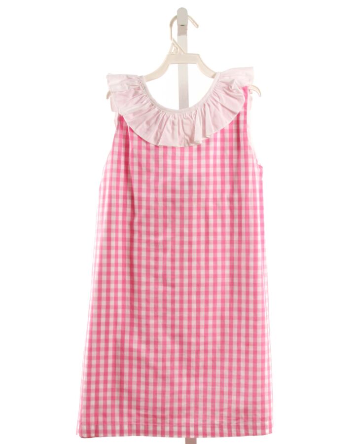 THE OAKS APPAREL   PINK  GINGHAM  DRESS WITH RUFFLE