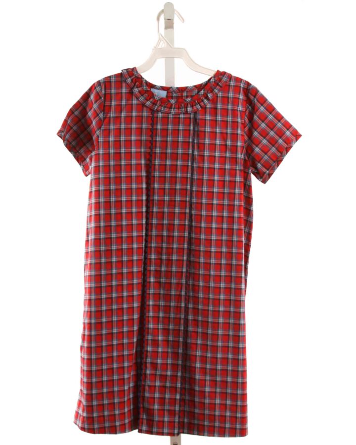 BELLA BLISS  RED  PLAID  DRESS WITH RIC RAC