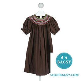 blue dress for baby girl Brown Zip-Front Smocked Waist Mini Dress Small