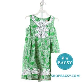 Navy Blue & Kelly Green high quality Embroidered Lilly Pulitzer Dress