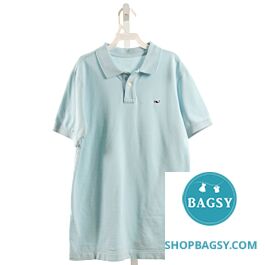 VINEYARD VINES LT BLUE KNIT SS SHIRT