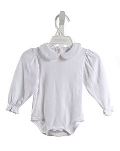 LITTLE ENGLISH  WHITE    KNIT LS SHIRT WITH PICOT STITCHING